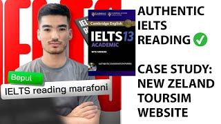 IELTS READING O'ZBEK TILIDA DARS | CASE STUDY: NEW ZEALAND TOURISM WEBSITE