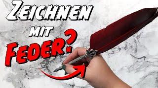 Ich ZEICHNE mit einer SCHREIBFEDER! | Kalligrafie Set UNBOXING & REVIEW