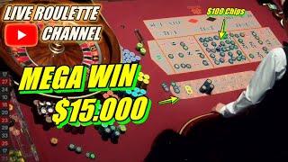 LIVE ROULETTE |  MEGA WIN 15.000 In Casino Las Vegas  $100 Chips Bets Exclusive  2024-09-08