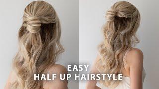 Easy Half Up Half Down Hair Tutorial  Prom, Bridal, Wedding Hairstyle for Medium - Long Hair