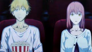 Chainsaw man-Denji and Makima watching movie scene |anime sus moments!