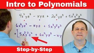 Intro to Polynomials (Binomial, Trinomial), Degrees & Simplifying - Fast Method