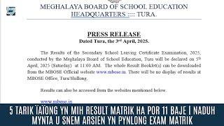 5 TARIK ÏAÏONG YN MIH RESULT MATRIK HA POR 11 BAJE | NADUH MYNTA U SNEM ARSIEN YN PYNLONG EXAM
