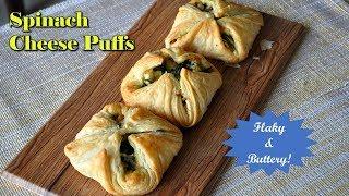 How to make spinach cheese  puffs|Spinach and Cheese Puffs|Vegetarian!