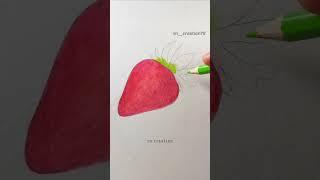 How to draw realistic strawberry easily #shorts  #shortvideo #tutorial #trading #DOMS