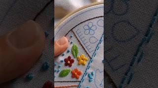 Листочек гладью | Вышивка для начинающих #вышивка #гладью #дляначинающих #shorts