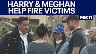 Prince Harry, Meghan Markle visit Eaton Fire victims