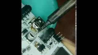 How to replace a mini USB or micro-USB by soldering iron without heat gun work for SMD ICs