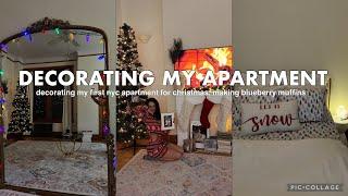 VLOGMAS 07 | decorating my first nyc apartment for christmas️