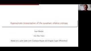 Ivan Bardet(Inria Paris): Approximate tensorization of relative entropy for conditional expectations