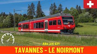 Cab Ride Tavannes - Le Noirmont (Jura Railways, Switzerland) train driver's view in 4K