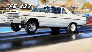 STROKED FE 427 '66 FORD FAIRLANE 500 FLIES HIGH AT BYRON DRAGWAY!