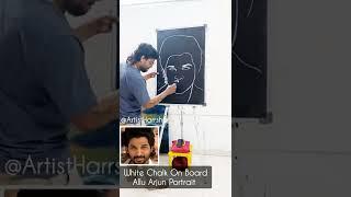 White Chalk Om Board | #Alluarjunpainting | #alluarjunsketch | Harrsha Artist | #shortsvideo