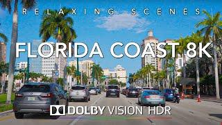 Driving Florida Coast 8K HDR Dolby Vision - Palm Beach to Fort Lauderdale (Vice City)