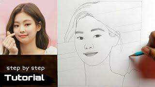 How to draw Jennie BLACKPINK Step by Step | Drawing Tutorial YouCanDraw