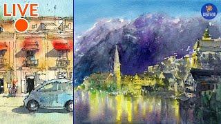 How To Plan Your Painting: Day & Night (Noto, Sicily & Hallstatt, Austria) - Live Workshop #22