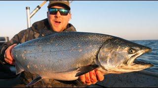 Early Spring Chinook Salmon in a Small Boat (Catch and Cook Adventure)