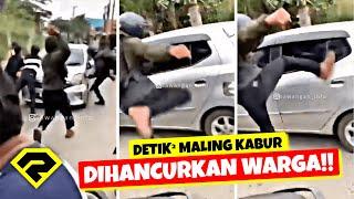 REMUK..!!! DETIK² MALING MOBIL COBA KABUR!!  BERAKHIR DIHANCURKAN WARGA!!