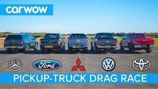 Mercedes X-Class vs VW Amarok vs Hilux vs Ranger vs L200  - DRAG RACE, ROLLING RACE & BRAKE TEST