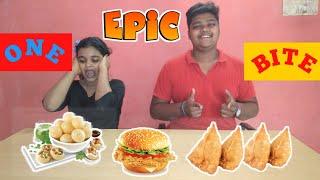 ONE BITE CHALLENGE || FUNNY FOOD CHALLENGE || GUJJU FOODIES ||