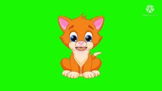 #greenscreen Copyright free talkig cartoon cat green screen effect