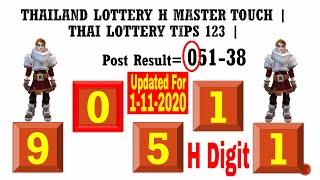 1-11-2020 Thailand Lottery H Master Touch | Thai Lottery Tips 123 |