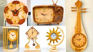 6 Most Popular Beautiful Wooden Clock Models /// Make Your Own Simple Artistic Wooden Clock at Home