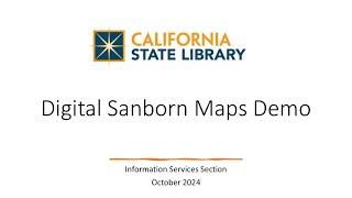 Digital Sanborn Maps Live Demo Recording