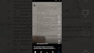 Std 7 maths 2nd semester paper #music #art