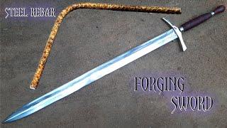 How to make a sword | Forging a SWORD out of Rusted Iron REBAR | sword making  ️️