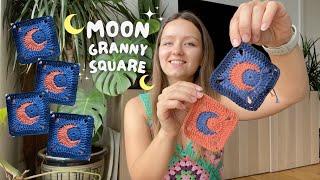  MOON CROCHET GRANNY SQUARE  | beginner-friendly pattern