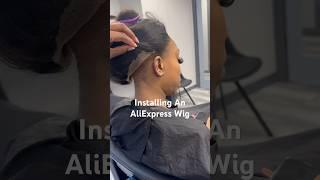 Come to work with me as I install a 360 wig from AliExpress into a messy pin up! #wiginstall