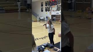 Alissa Meyer Sings National Anthem at MGHS's Final Home Game