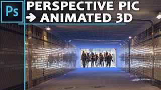 How to make a 3D ANIMATION from a simple perspective PICTURE in Photoshop