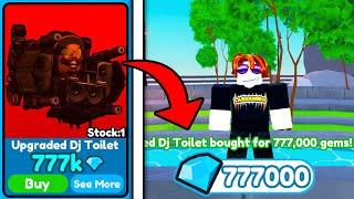 UPGRADED DJ TOILET!I GOT A LOT OF GEMS| Roblox Toilet Tower Defense