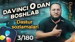 Davinci dasturida video montaj qilish 0 dan boshlaymiz - Dastur sozlamalari Davinci o'zbek tilida