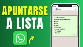 Cómo APUNTARSE a una LISTA de Whatsapp 2024 (Rapido y Facil!)