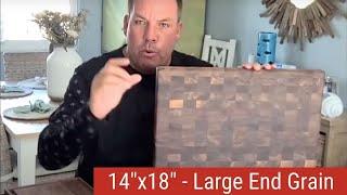 Virginia Boys Kitchens End Grain Walnut Wood Cutting Board - Reversible - 14 inches x 18 inches