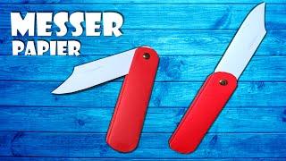 Taschenmesser selber machen Messer aus Papier basteln - paper pocket knife DIY toy craft [4K]