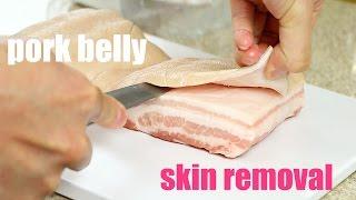 HOW TO REMOVE THE SKIN FROM A PORK BELLY JOINT - Cooking with Chef Dai