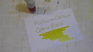 Platinum Classic Citrus Black Iron Gall ink writing sample
