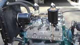 Ford Flathead 284 cid Navarro 2x2 Engine 1007 LD Isky Cam Running