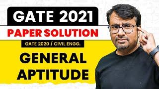 GATE 2021 | General Aptitude | Paper Solution Of GATE 2020 - Civil Engineering