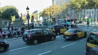 traffic and people at Plaça de Catalunya on Saturday in November 2018