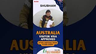 After 2 refusals through other agents, Shubham received Australia Visitor Visa #australiavisitorvisa