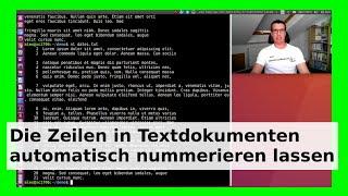 In der SHell von Linux Zeilen in Text Dokumenten automatisch nummerieren Shell Script Deutsch/German