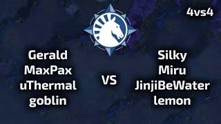 4v4 Gerald MaxPax uThermal goblin VS Silky Miru lemon JinjiBeWater