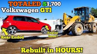 I Bought a Wrecked 6 Speed Manual VW GTI for $1,700 at Auction and Rebuilt it in a Few Hours!