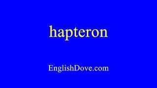 How to pronounce hapteron in American English