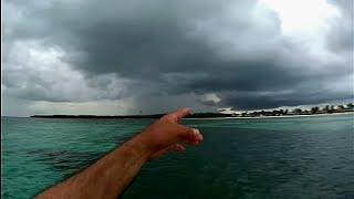 Dinner at Sea at West End Bahamas Old Bahama Bay in a 21 Crooked Pilot House Boat